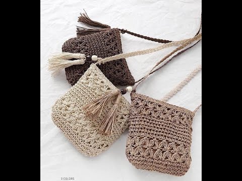 How to crochet a mini vintage bag from cotton yarn - Móc túi hoa mai từ sợi ctvn