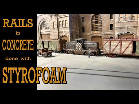 Rails in concrete using styrofoam!