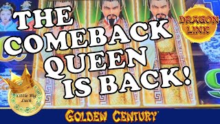 THE COMEBACK QUEEN IS BACK!  GREAT RECOVERY ON GOLDEN CENTURY DRAGON LINK SLOT AT HARD ROCK TAMPA!