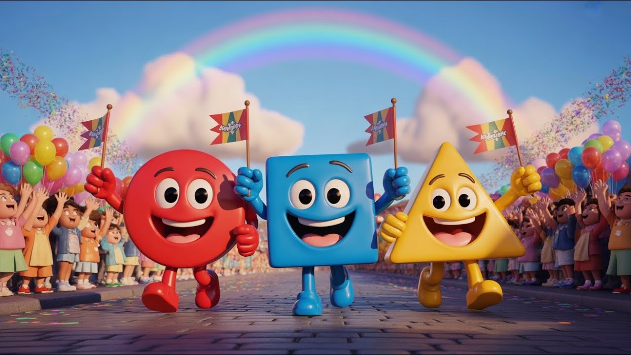 🎶 Shapes Song for Kids 🌈 | Nursery Rhymes with Lyrics | @toonely # ...