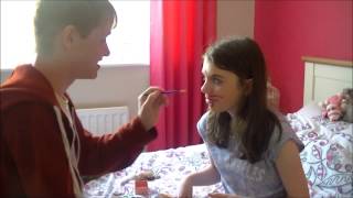 boyfriend/girlfriend does "makeup"