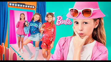 Nastya with friends at the Barbie fashion show