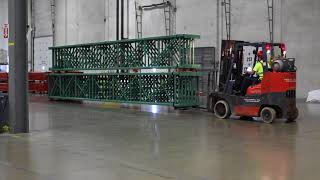 How to unload frames and beams from an enclosed trailer.