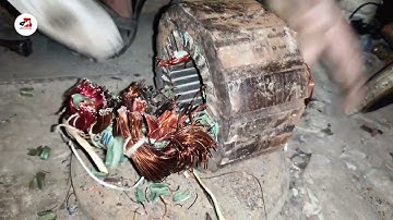 Easy! How to recycle copper a broken electric motor/How to remove motor winding wire / : simple way