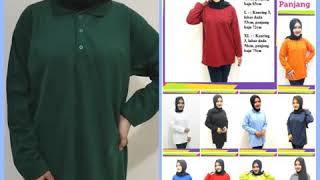 Polo polos Putih panjang wanita - Kaos kerah polos lengan panjang - Polo Polos Putih