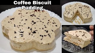 Coffee biscuit pudding | No bake No steam | Coffee biscuit cake recipe