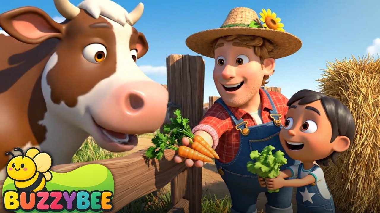 Old MacDonald Had a Farm  Version 1.2 Different Animals Story Kids Song - Buzzybee Kids TV
