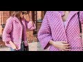 Кардиган Соты Спицами 2019 / Cardigan Honeycomb Knitting Needles / Strickjacke Waben Stricknadeln