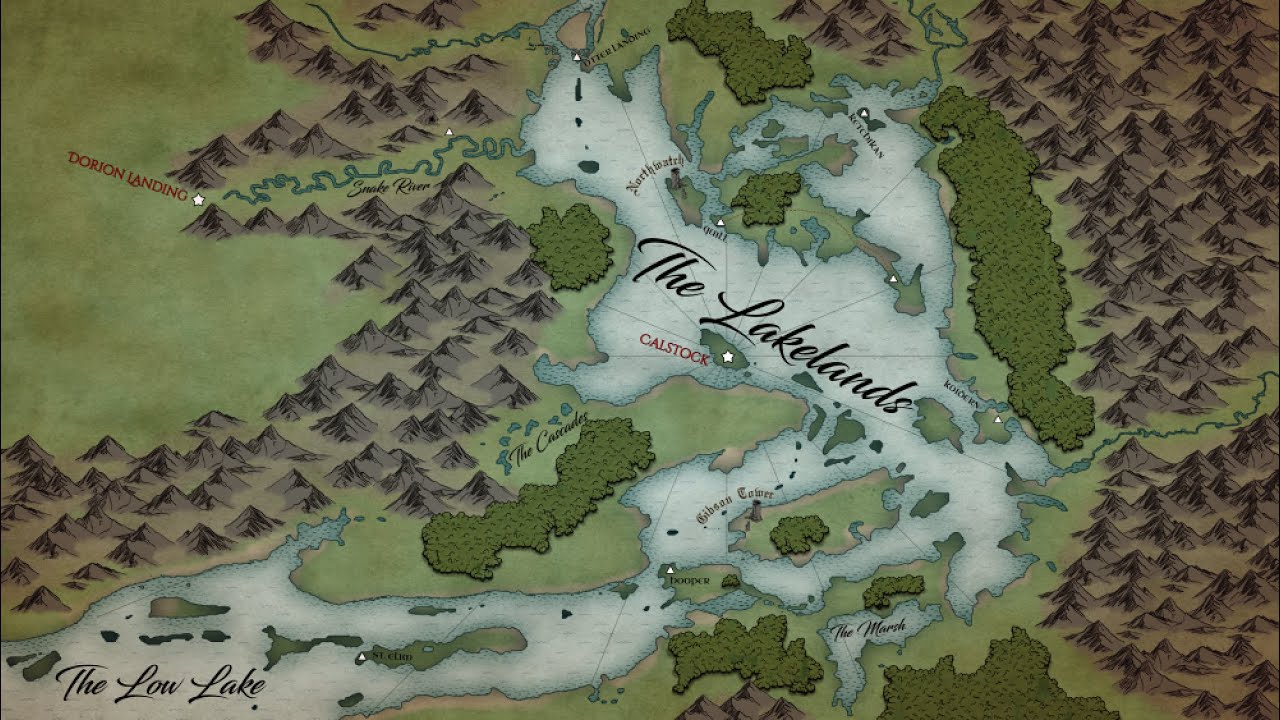 How to draw realistic maps with Wonderdraft - The Lakelands - YouTube