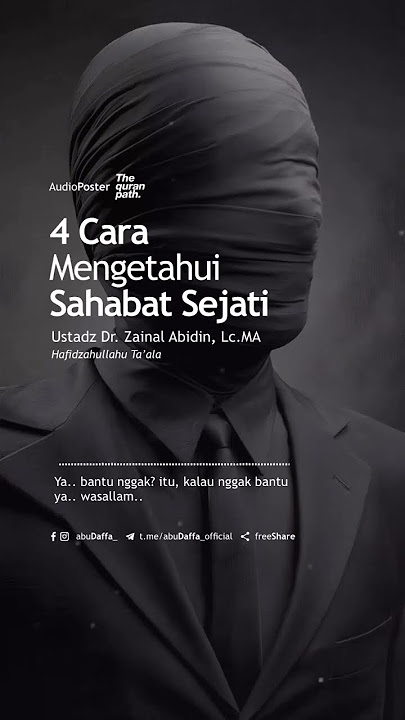 4 Cara Mengetahui Sahabat Sejati || Ustadz DR.Zainal Abidin