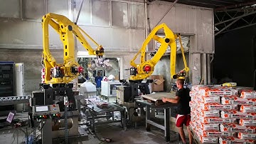 Bag Palletizing with 2x Fanuc M410iC/185