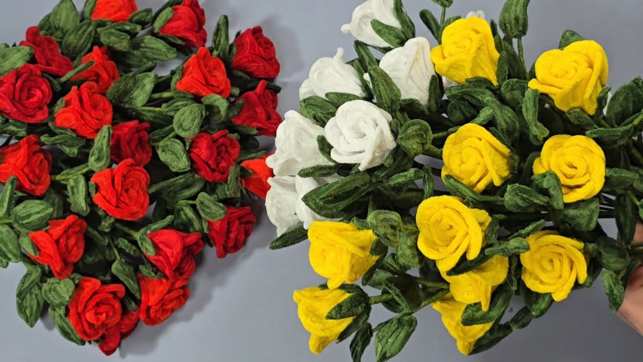 🌹Come fare rose con scovolini 🌹| DIY Rose – New Technique