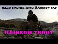 Bank fishing rainbow trout with bobbers columbia river