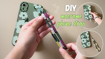 DIY | Macrame phone wristlet | Macrame cellphone strap | flower keychain