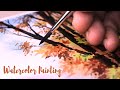 How I painted autumn leaves with watercolor | Watercolor Painting landscape