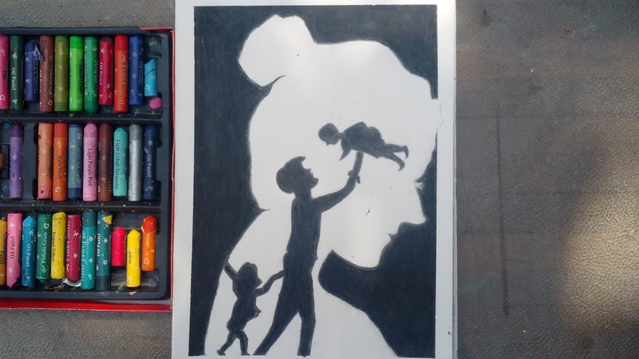 How to draw beti bachao beti padhao logo drawing l save girl child drawing with oil pastel colours