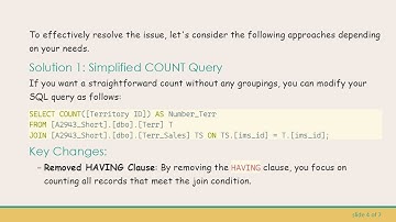 Solving the COUNT Function Issue in SQL: Why It