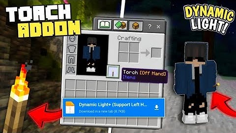 Java EDITION Left Hand/Dynamic Light Addon For MCPE 1.21 🔥| Offhand Torch Mod Minecraft PE 😍