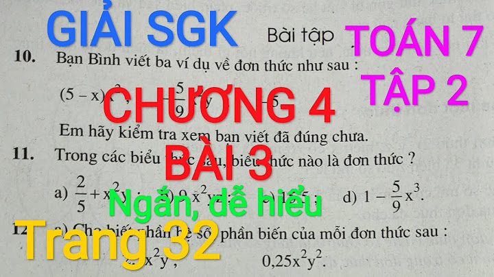 Bài 10 sgk toán 7 tập 2 trang 32 năm 2024