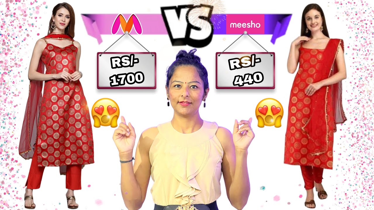 Konsa Best Hai?🤔Myntra VS Meesho Haul Kurta Set Haul 😱 Same
