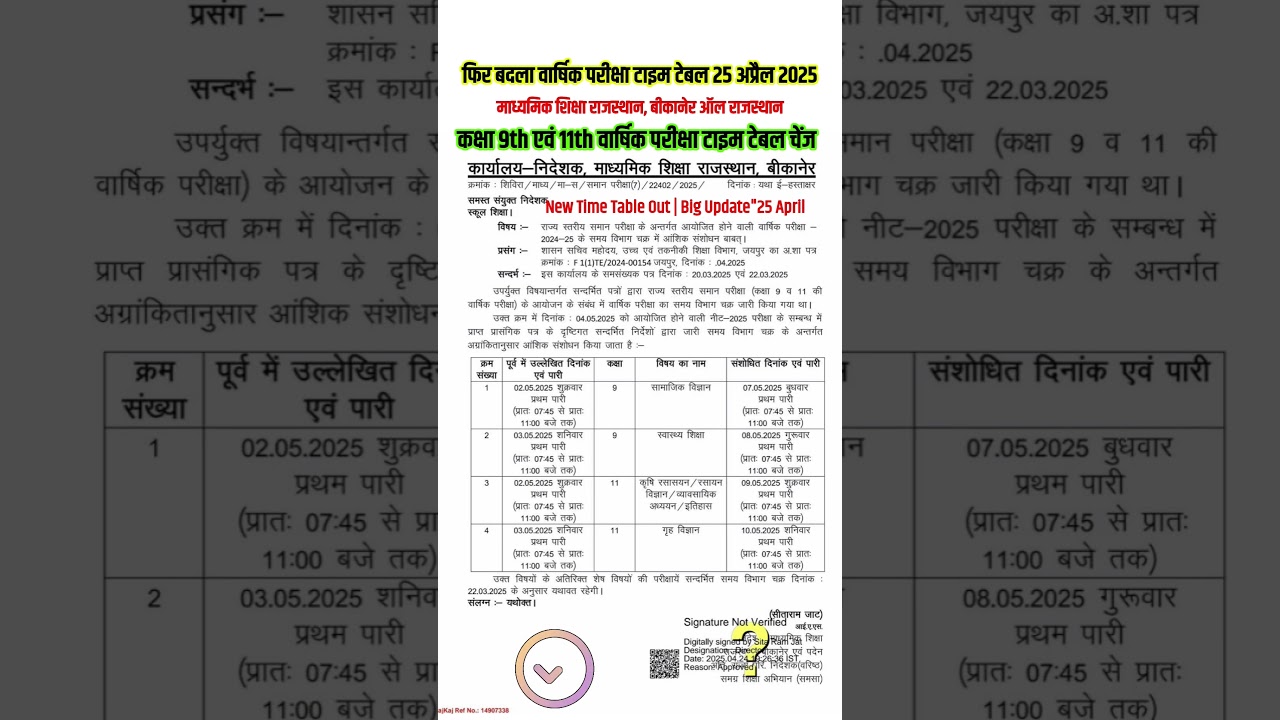 Class 9th & 11th Time Table 2025 बदला! | नया Exam Schedule OUT | Students Shocked! | 