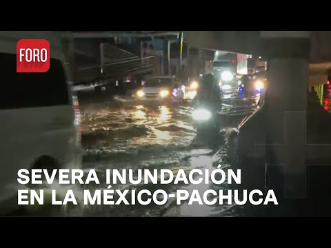 Inundación en la México-Pachuca a la altura del Mexibús Insurgentes - Las Noticias