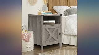 Farmhouse Nightstand, Bedside Tables Night Stands for Bedrooms Set of 2, Rustic End review