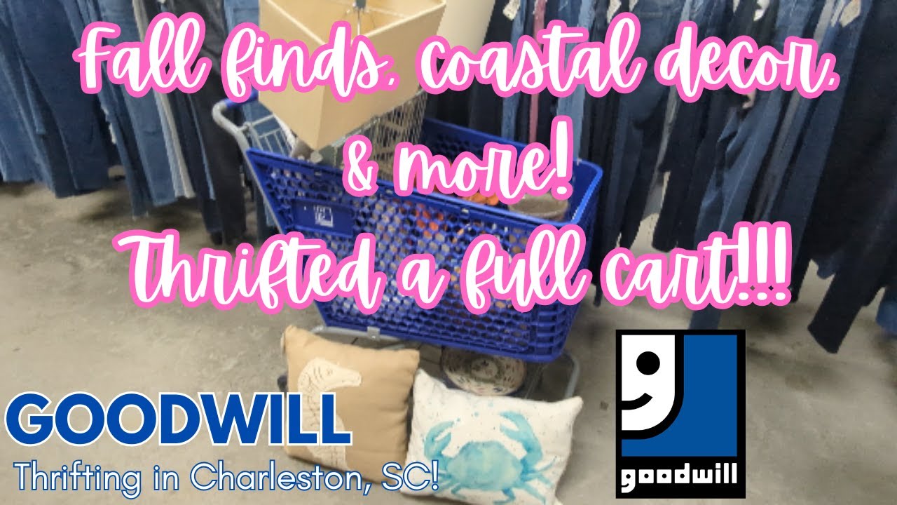 FALL FINDS, COASTAL DECOR, & MORE!  THRIFTED A FULL CART! Goodwill Thrifting in Charleston, SC!