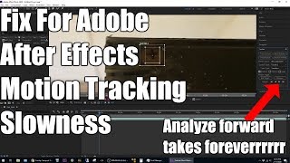 Adobe After Effects motion tracking slow performance fixed