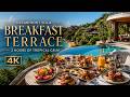 Island Pool Breakfast Terrace | Tropical Acoustic Music | 2 Hours 4K