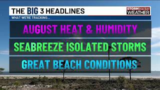 Typical August pattern continues with daily storm chances and building heat