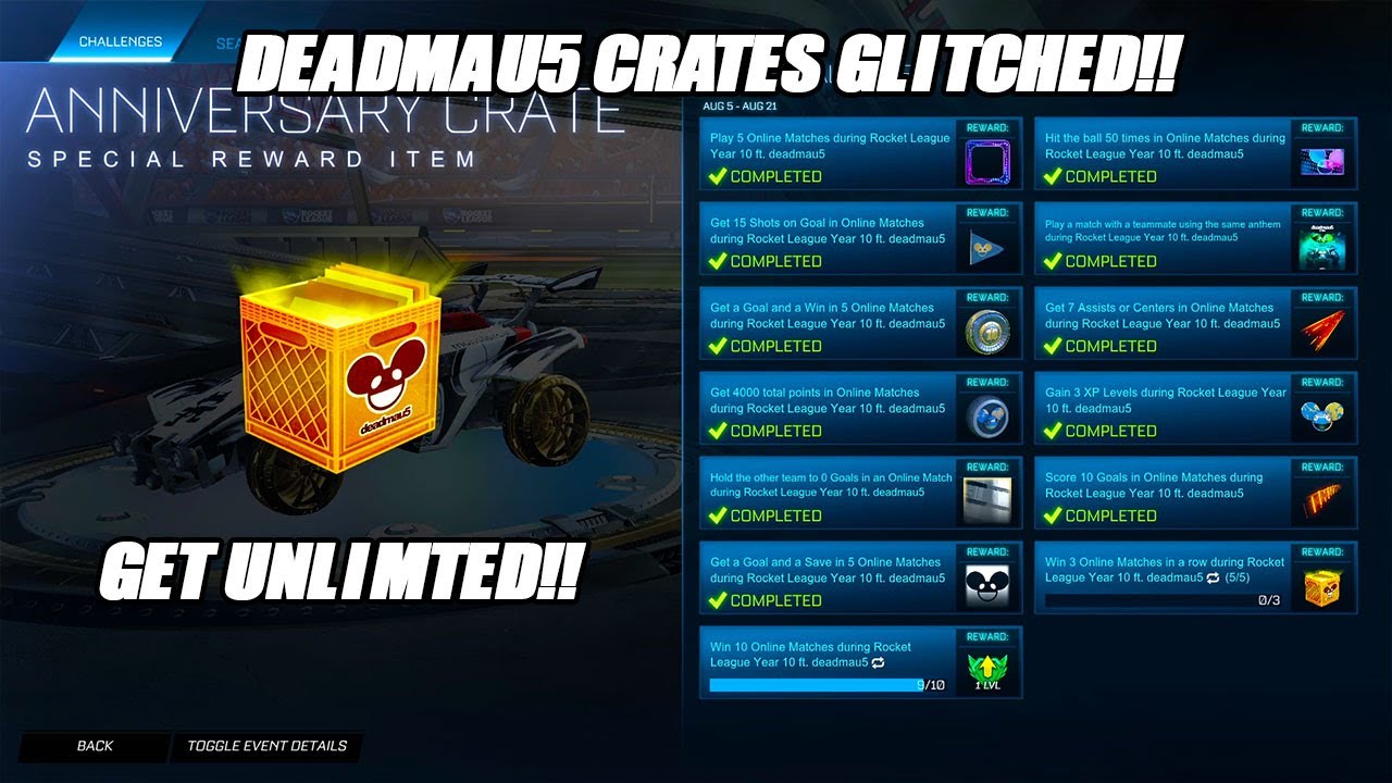 *NEW* Deadmau5 Crates GLITCHED FULLY UNLIMITED!!! - Rocket League Update!!
