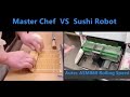 Sushi Master Chef VS Sushi Robot Machine.  Who rolls sushi faster? Human or Robot? Part 2