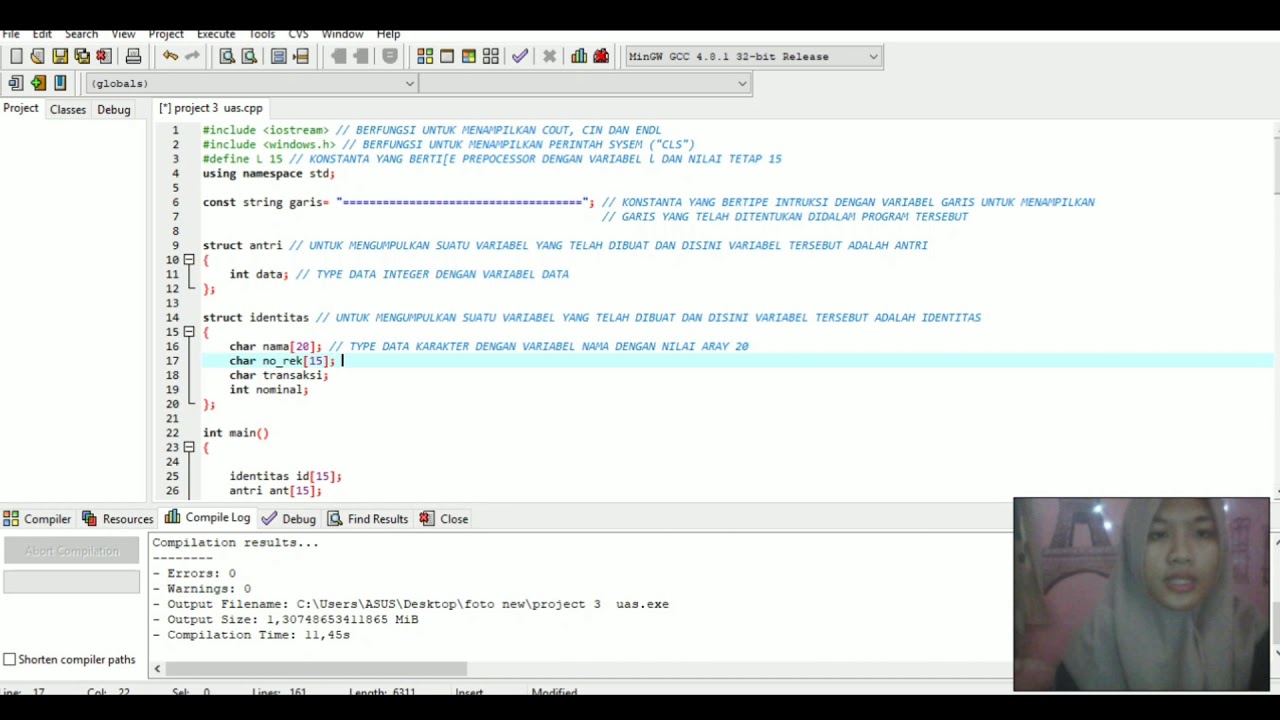 Program Teller Bank Indonesia Menggunakan Dev C++ - YouTube