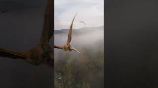 Quetzalcoatlus flying over Forrest  #dinosaur #quetzalcoatlus #spinosaurus