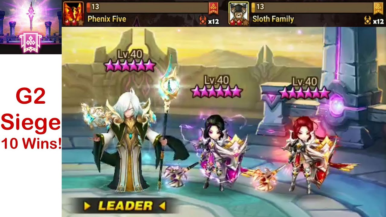 G2 Siege: Rebel_Alliance v Phenix Five v Sloth Family - Interesting Geldnir Defense - Summoners War