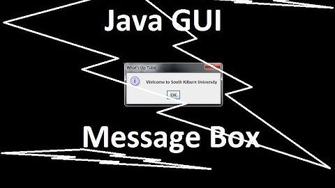Java GUI Tutorial of Message Box