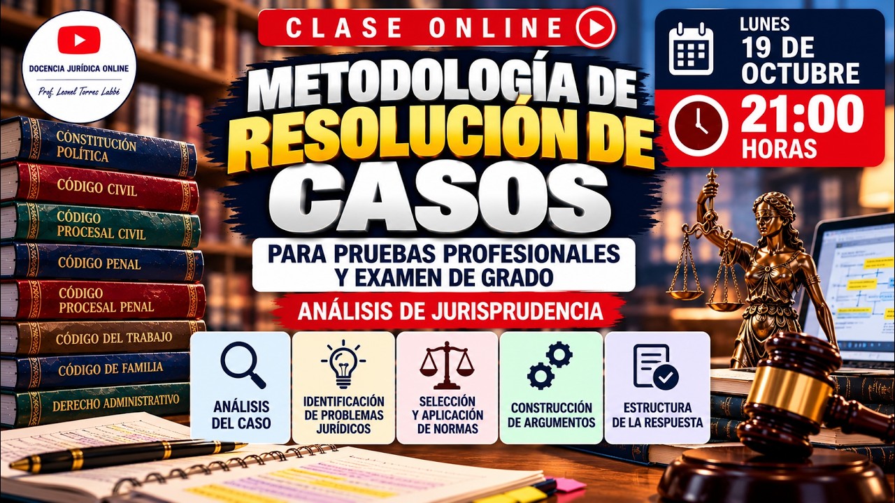 Clase online: Metodología de resolución de casos para pruebas profesionales y examen de grado, lunes 19 de octubre a las 21:00