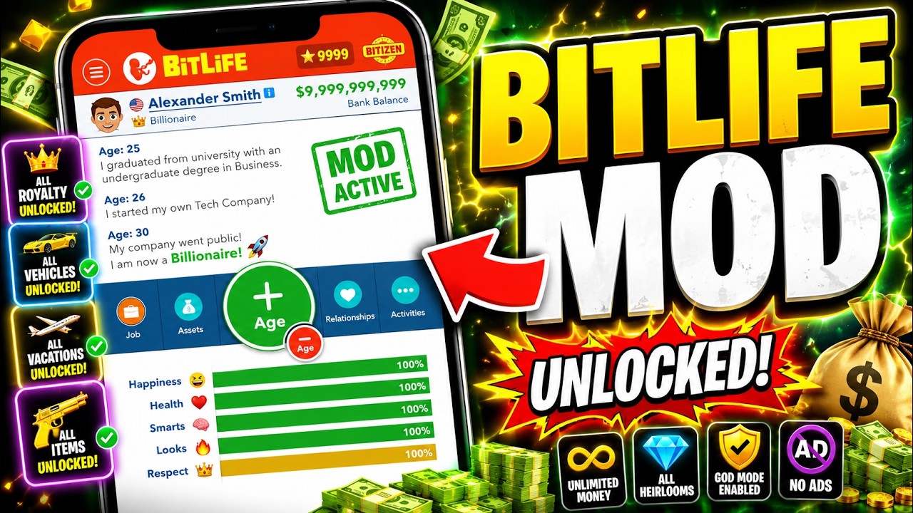 Bitlife Hack/Mod iOS Android APK - How To Get Unlimited Free Bitizen ...