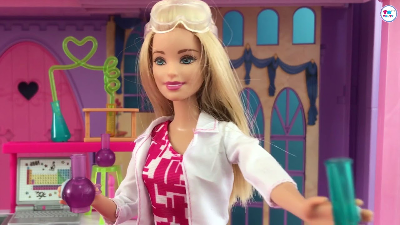 Barbie Escuela de Princesas en Español ¡Las princesas de Disney a hacer Slime Flubber! - YouTube