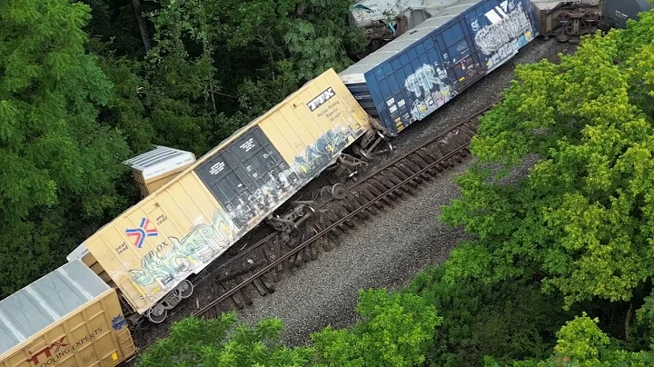 Train delrailment Whitley City KY DJI Mini 3 Pro
