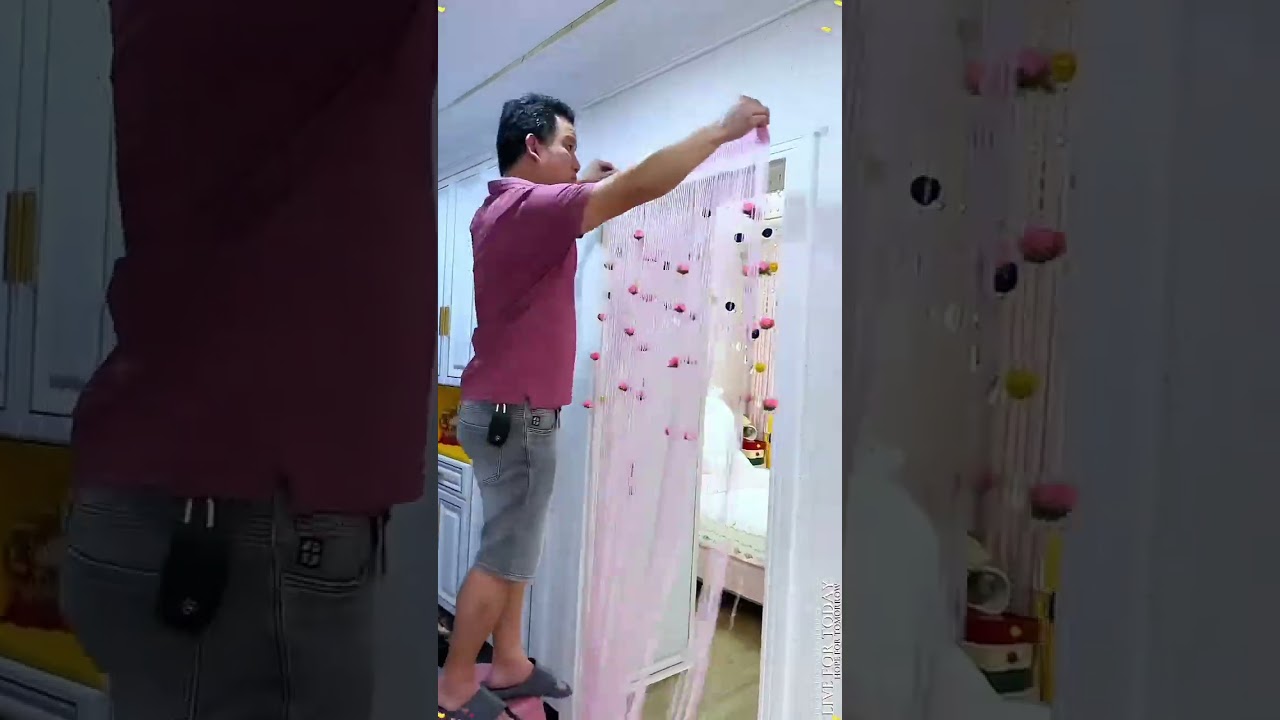 Door curtain Rose line door curtain Fringed partition curtain