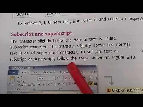 Class-4th Computer Subscript and superscript