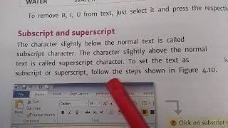 Class-4th Computer Subscript and superscript