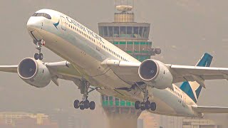 1 HR TERRIFIC HONG KONG Airport Plane Spotting | B747 B777 A330 A350 B787 B737 A320 A319