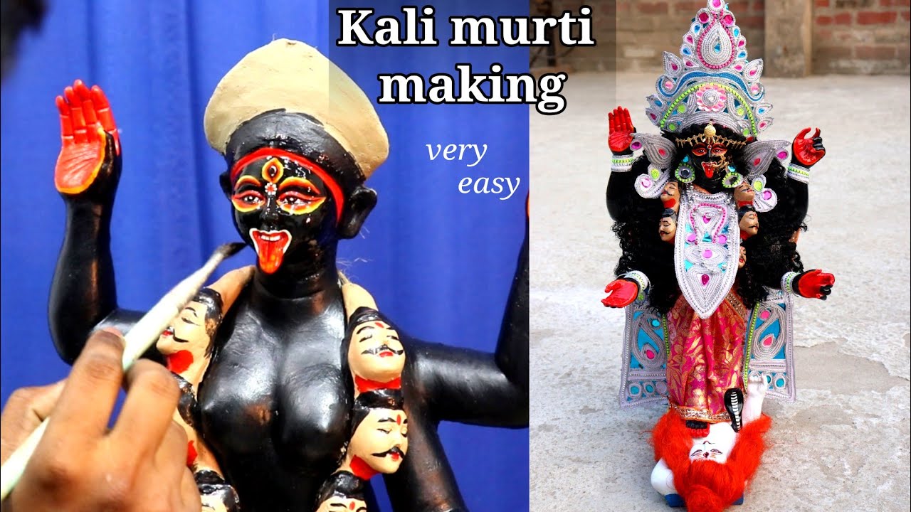 Kali mata murti making and decorating Part 2 | mitti ki kali thakur banana | clay art