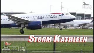 LIVE: #StormKathleen at London Heathrow Airport