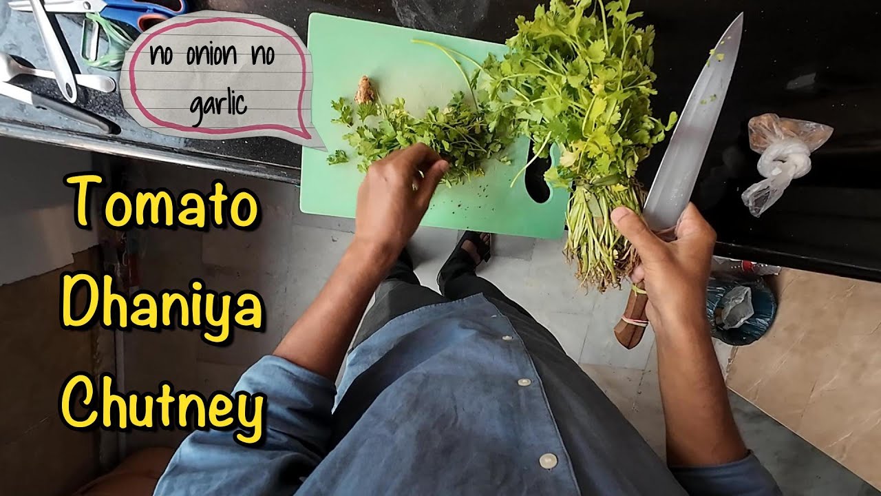 How to make tomato dhaniya chutney | POV Cooking | No Onion No Garlic Easy Recipe | 🇮🇳