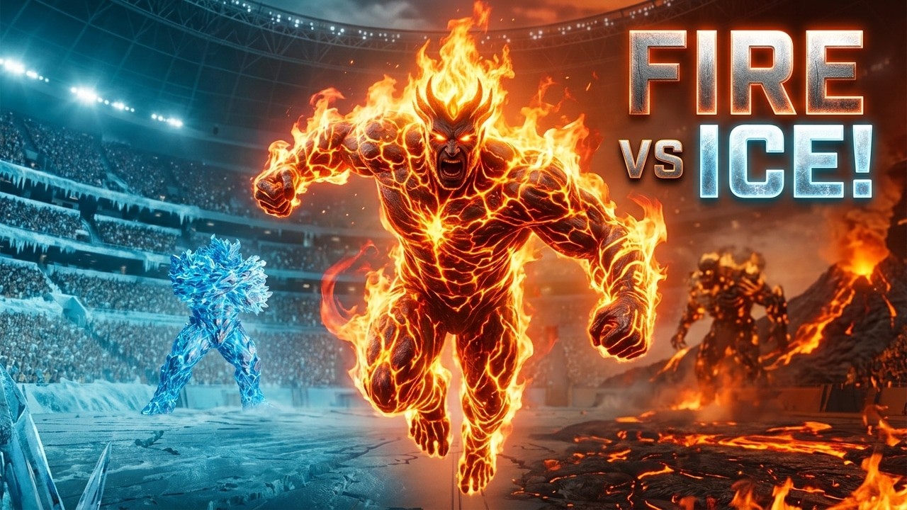 GIANT TITANS CLASH in STAR STADIUM | Fire vs Ice DESTRUCTION!