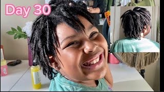 Day 30| How To Moisturize Starter Locs Natural 4C Hair| Will My Daughter Continue Her Loc Journey?